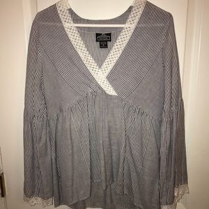 Blue & White Striped Top